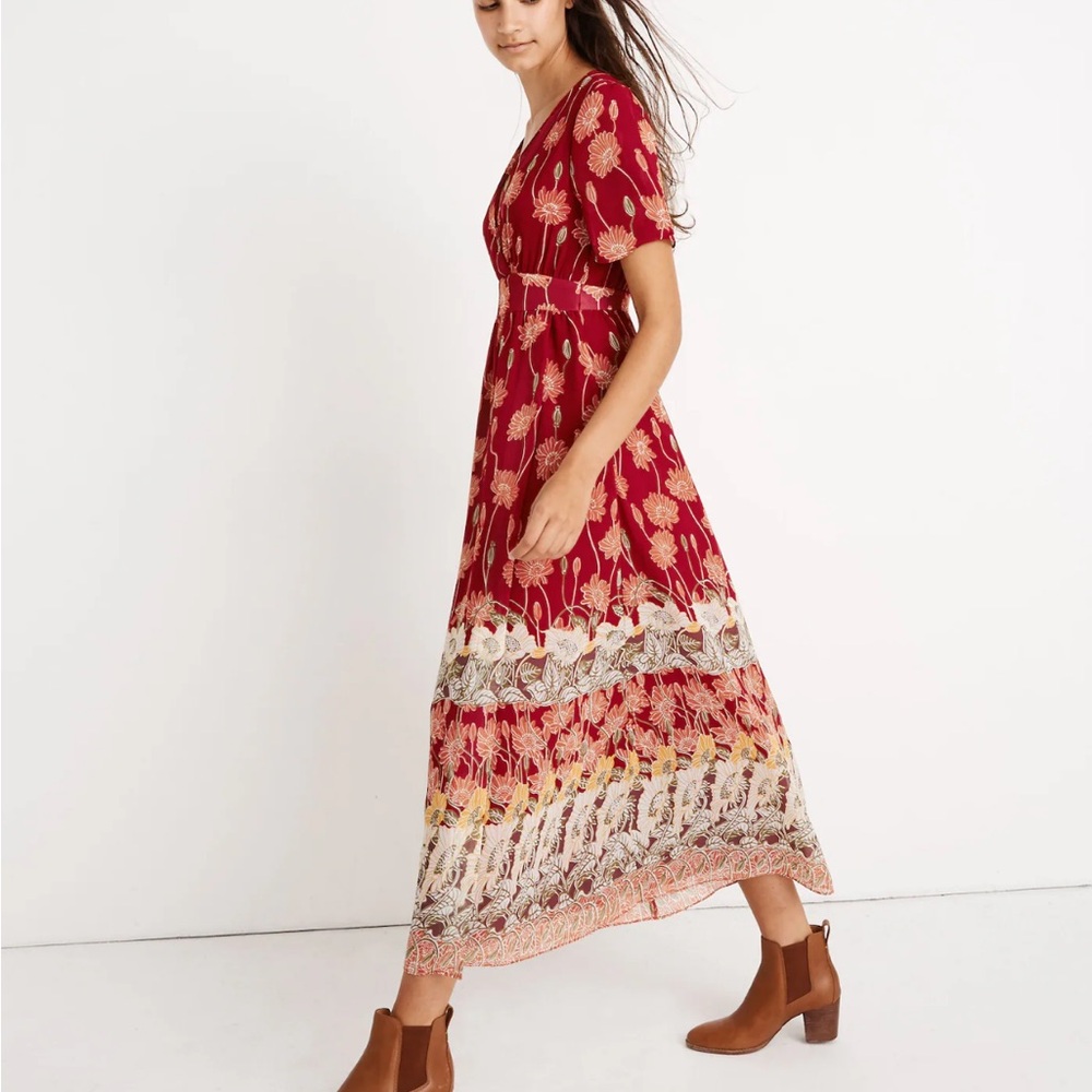 Madewell Maxi Dress V Neck Ted Floral Print - Picture 8 of 8